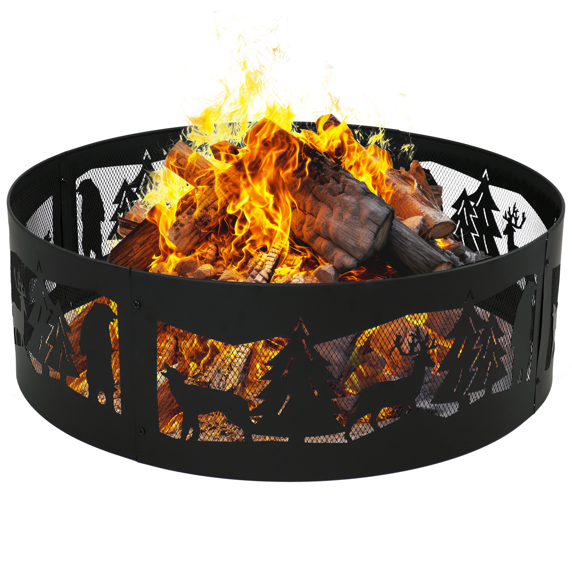 Sunnydaze Decor, 36in. Forest Wilderness Fire Ring, Diameter 36 in, Model# FSN-700